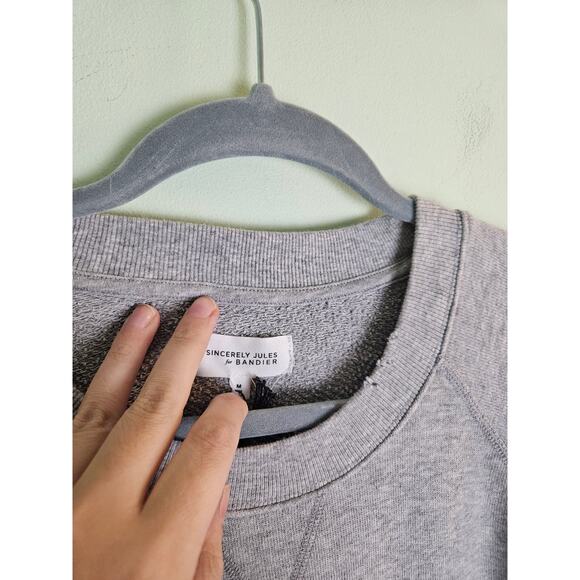 Bandier x Sincerely Jules The Juniper Sweatshirt Vintage Heather Grey Medium - Picture 8 of 15